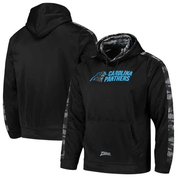 Men's Carolina Panthers Zubaz Black Tonal Oxide Pullover Hoodie